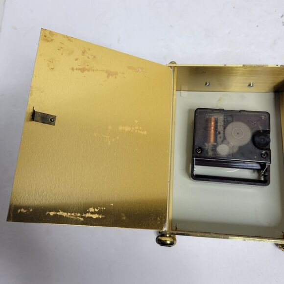 Vtg Hamilton Quartz Clock Gold Metal Made in West Germany Time Communism Retro - Picture 8 of 12